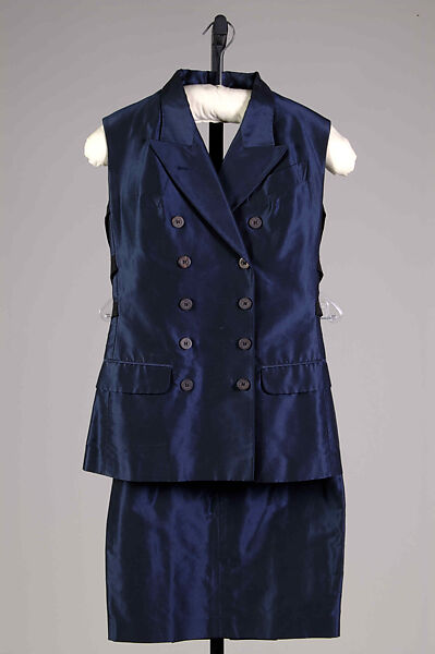 Cocktail suit, Jean Paul Gaultier (French, born 1952), Cotton, silk, elastic, French 