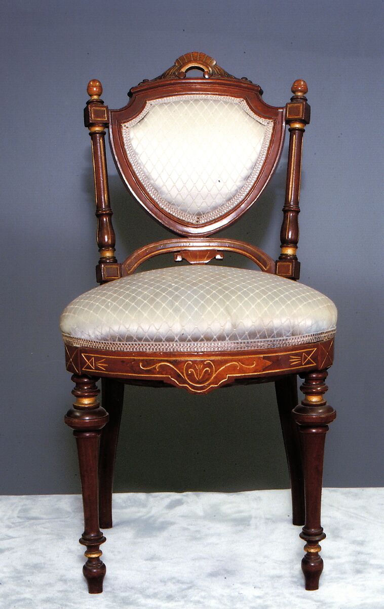 Side Chair, Walnut with gilding, American 