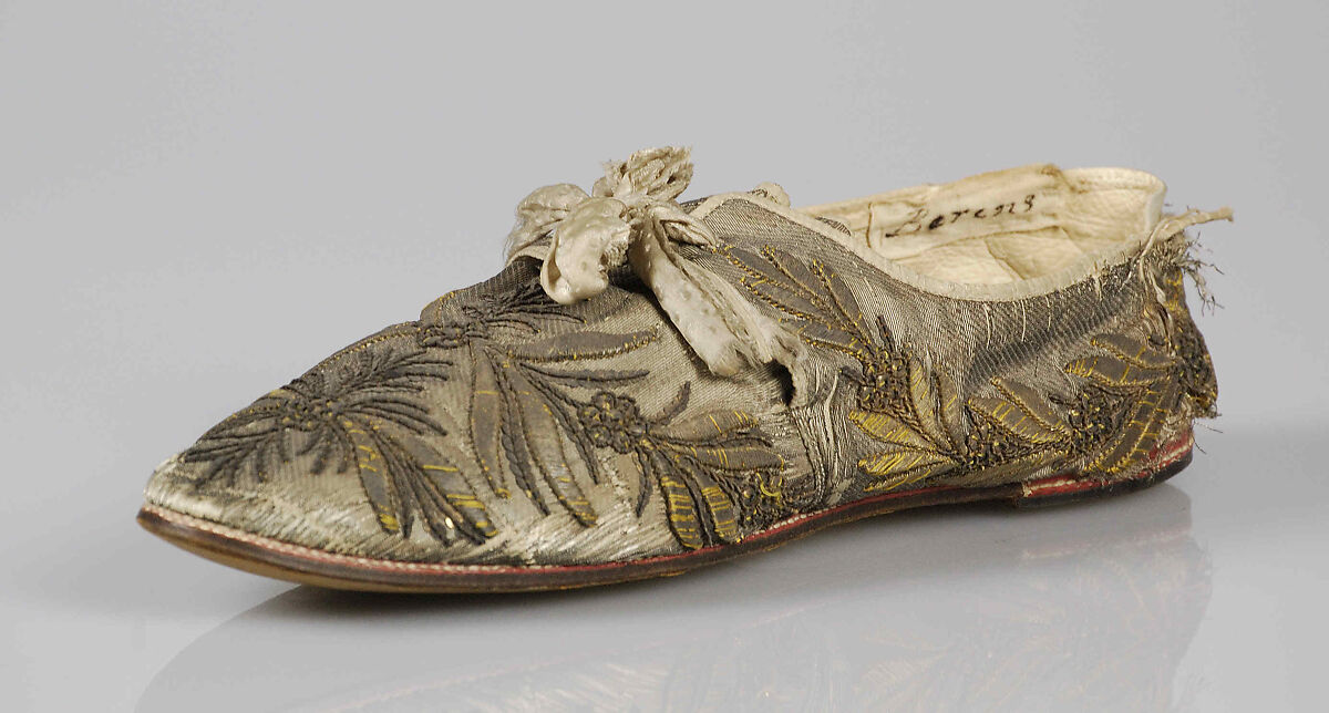 Liturgical shoe, Silk, metallic, Italian 