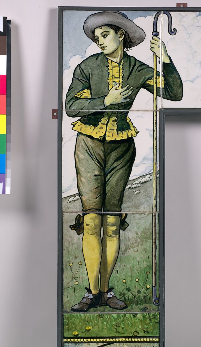 Shepherd and Shepherdess, Winslow Homer (American, Boston, Massachusetts 1836–1910 Prouts Neck, Maine), Glazed earthenware, overglaze enamel decoration, American