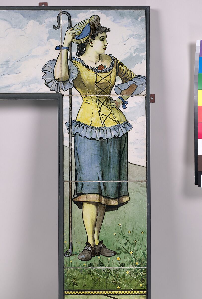 Shepherd and Shepherdess, Winslow Homer (American, Boston, Massachusetts 1836–1910 Prouts Neck, Maine), Glazed earthenware, overglaze enamel decoration, American