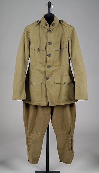 Military Ensemble, Cotton, metal, leather, wool, silk, glass, synthetic, American 