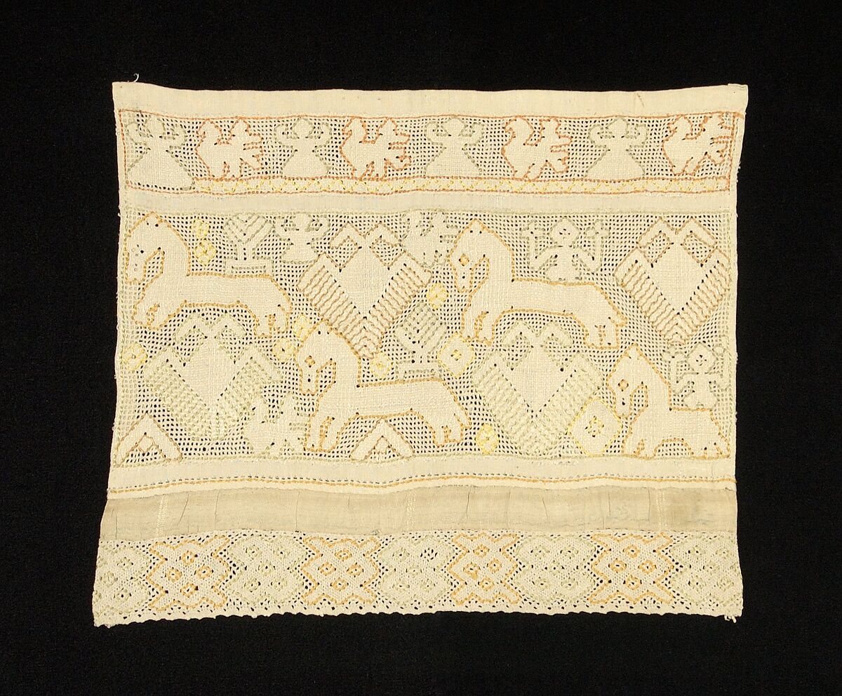 Towel border, Linen, silk, Russian 