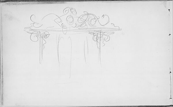 Architectural Ornament (from Sketchbook of Javanese Dancers), John Singer Sargent (American, Florence 1856–1925 London), Graphite on off-white wove paper, American 