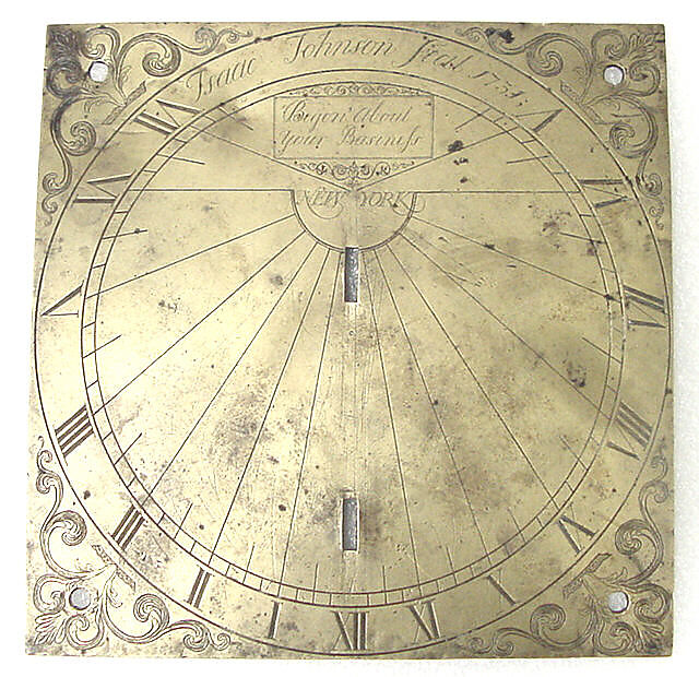 Sundial, Isaac Johnson, Brass, American 