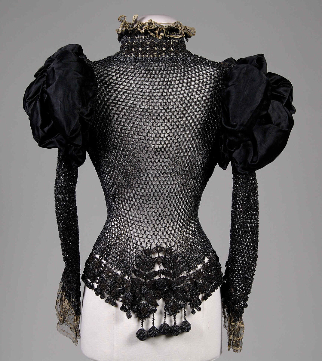 Jacket, Silk, jet , American