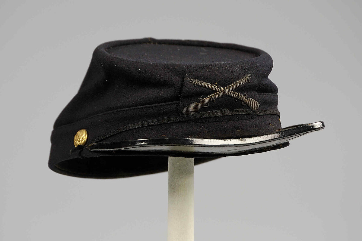 Military cap, Wool, leather, metal, American 