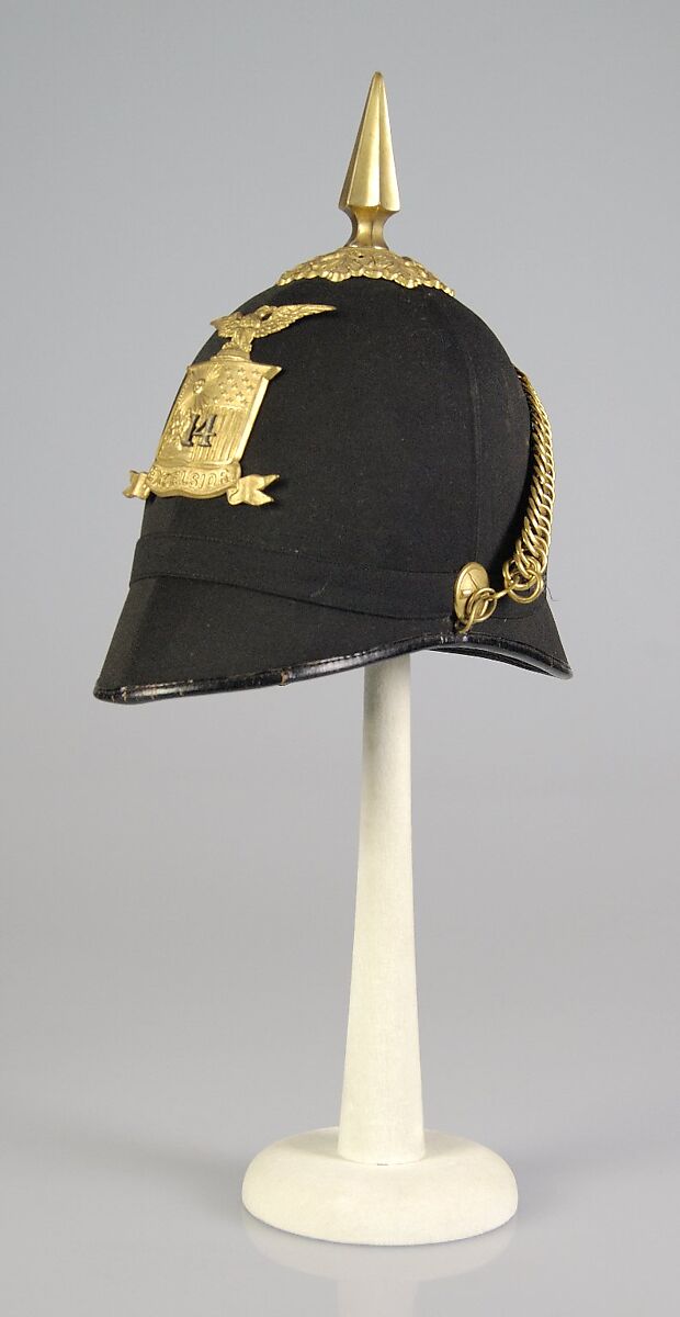 Military helmet, J.H. McKenney &amp; Company, Wool, leather, metal, American 