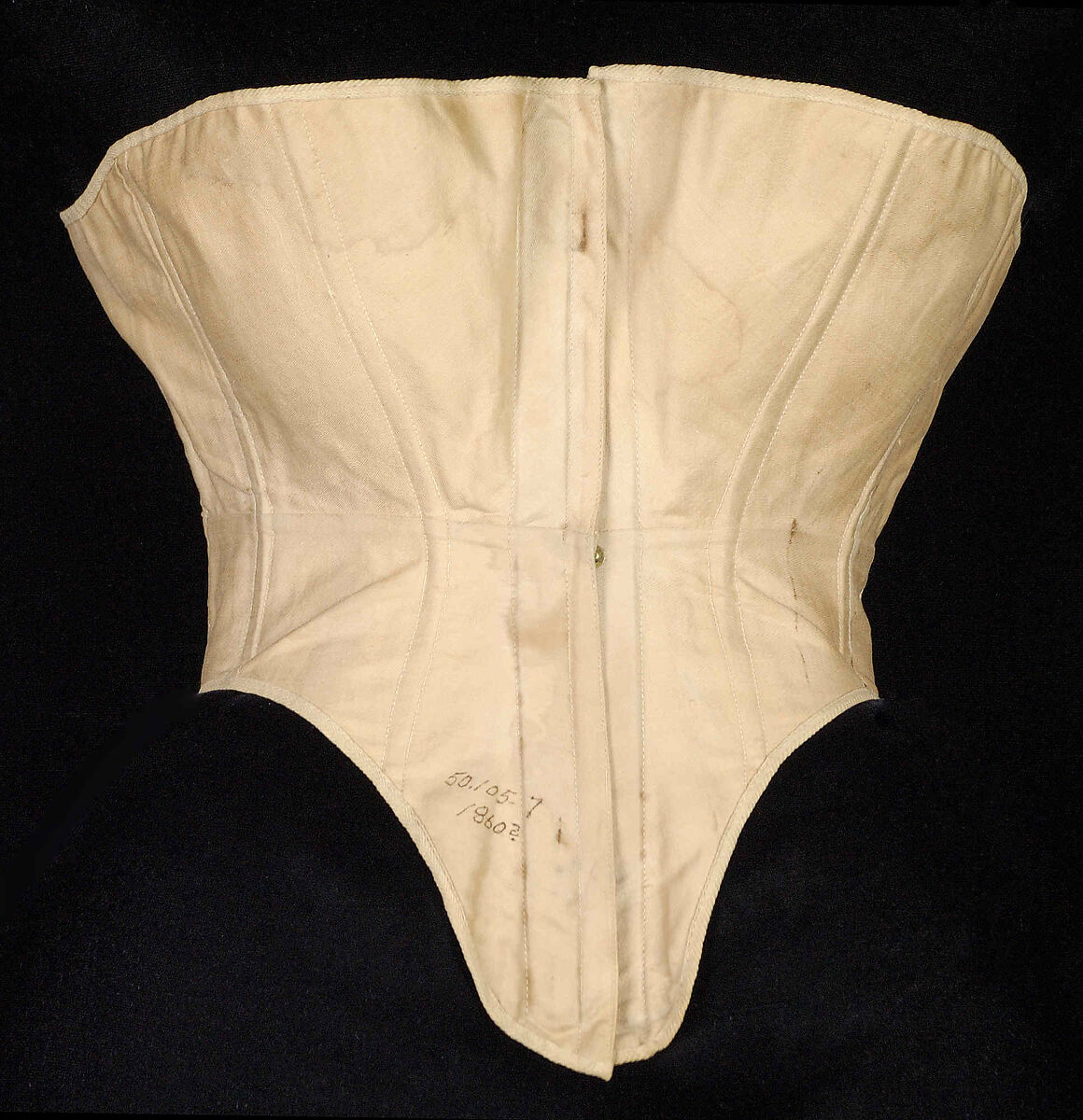 Corset, Worcester Skirt Company (American, 1861–1872), Cotton, metal, bone, American 