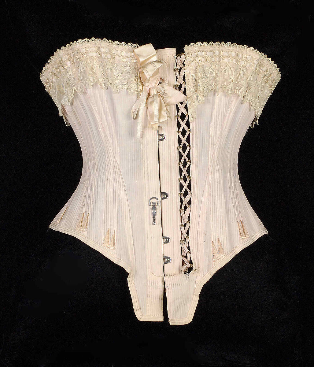 Corset, La Réve, Cotton, silk, metal, bone, French 