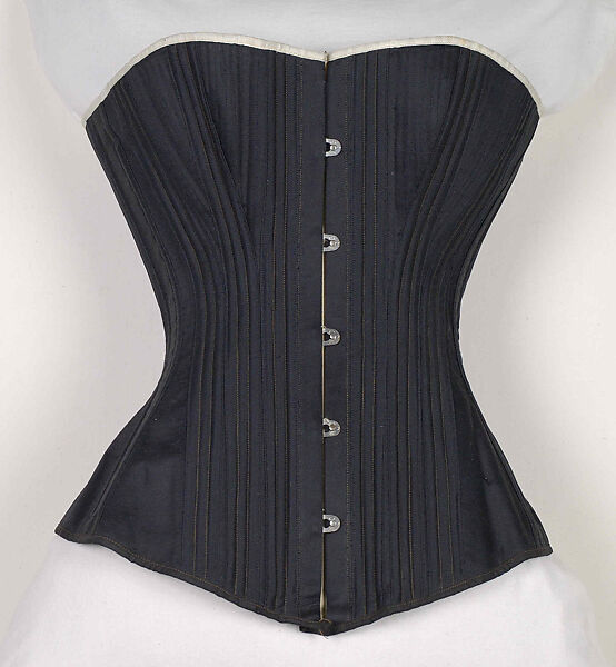 Corset, Worcester Corset Company (American, 1872–1901), Cotton, metal, whalebone, American 