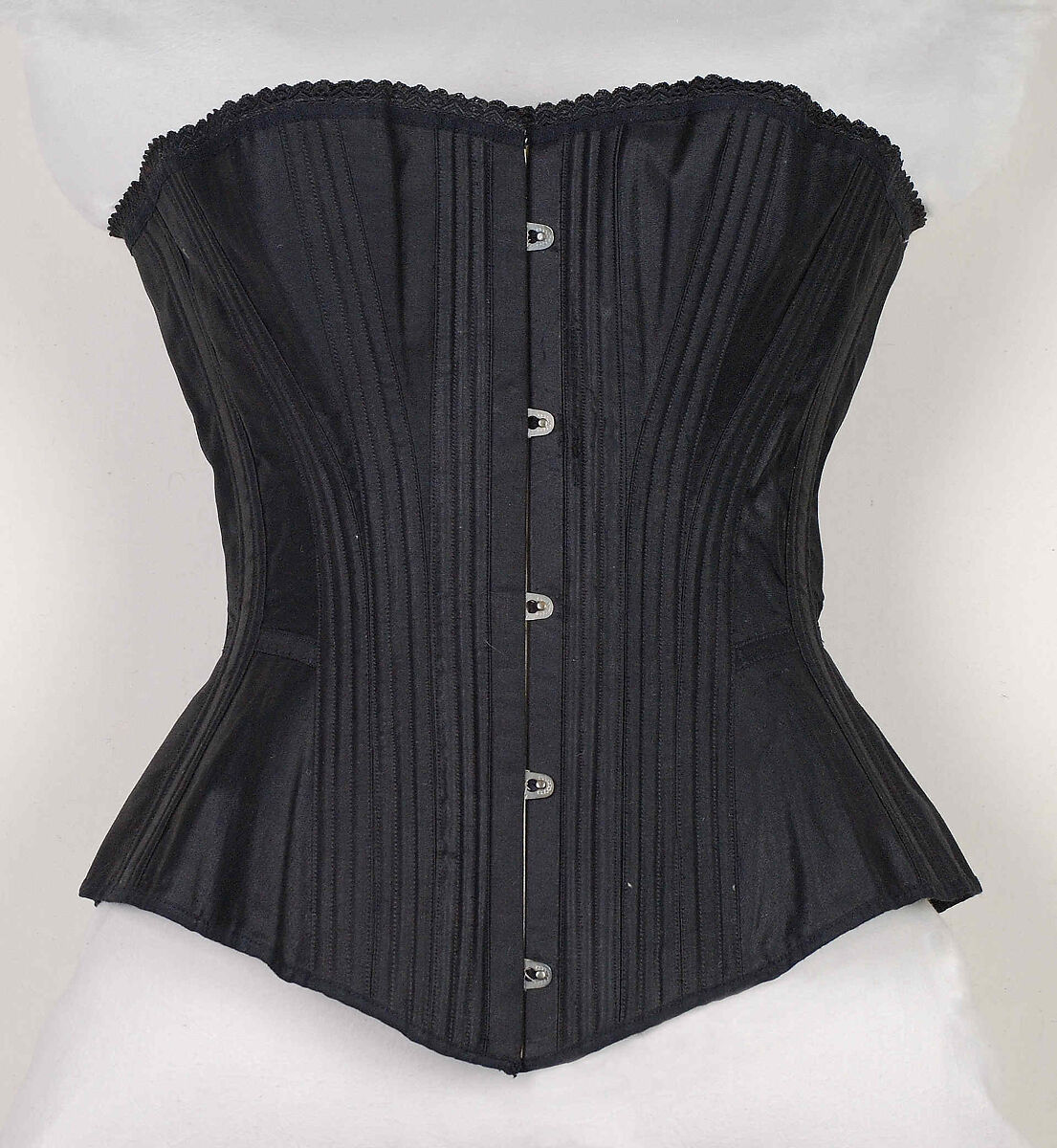 Corset, Worcester Corset Company (American, 1872–1901), Cotton, metal, bone, American 