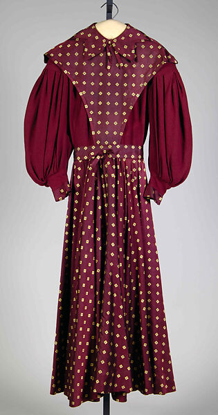 Dinner dress, Mainbocher (French and American, founded 1930), Silk, wool, American 
