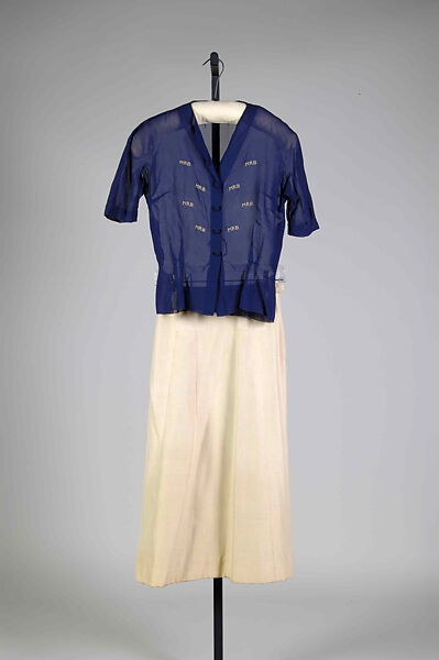 Suit, Mainbocher (French and American, founded 1930), Silk, cotton, American