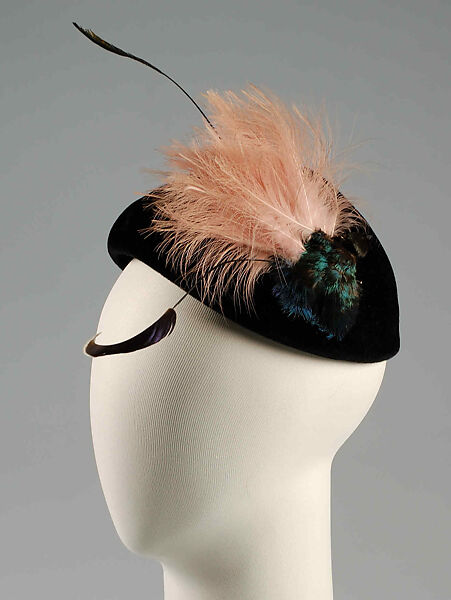 Hat, Jacques Heim (French, 1899–1967), Wool, feathers, French
