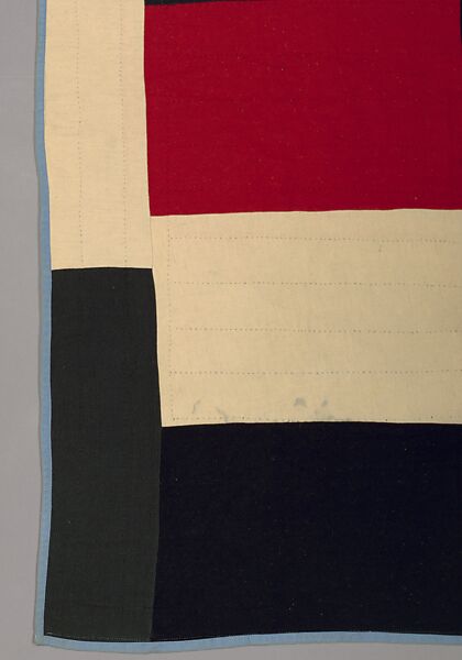 Pieced wool quilt, Wool front; Cotton back