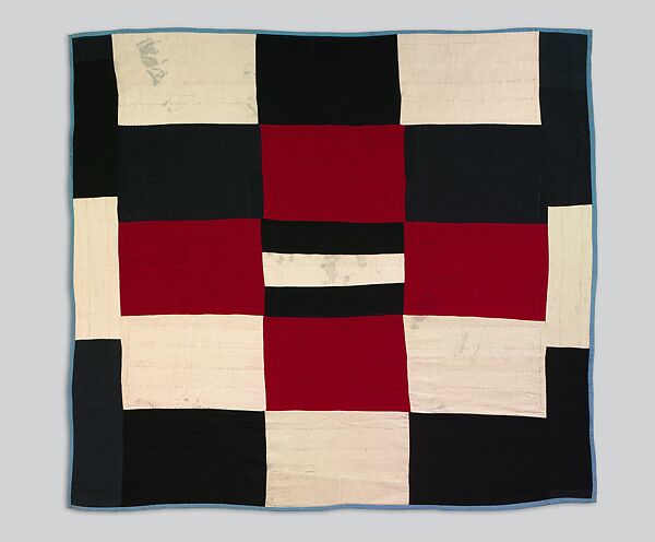 Pieced wool quilt, Wool front; Cotton back 