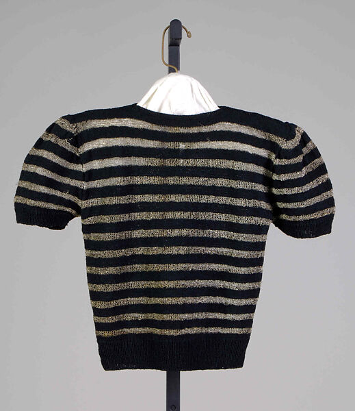 Evening sweater, Henri a la Pensée, Wool, metallic, American 