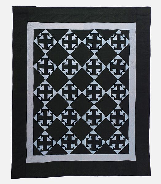 Quilt, Double T pattern, E. L., Cotton, American 