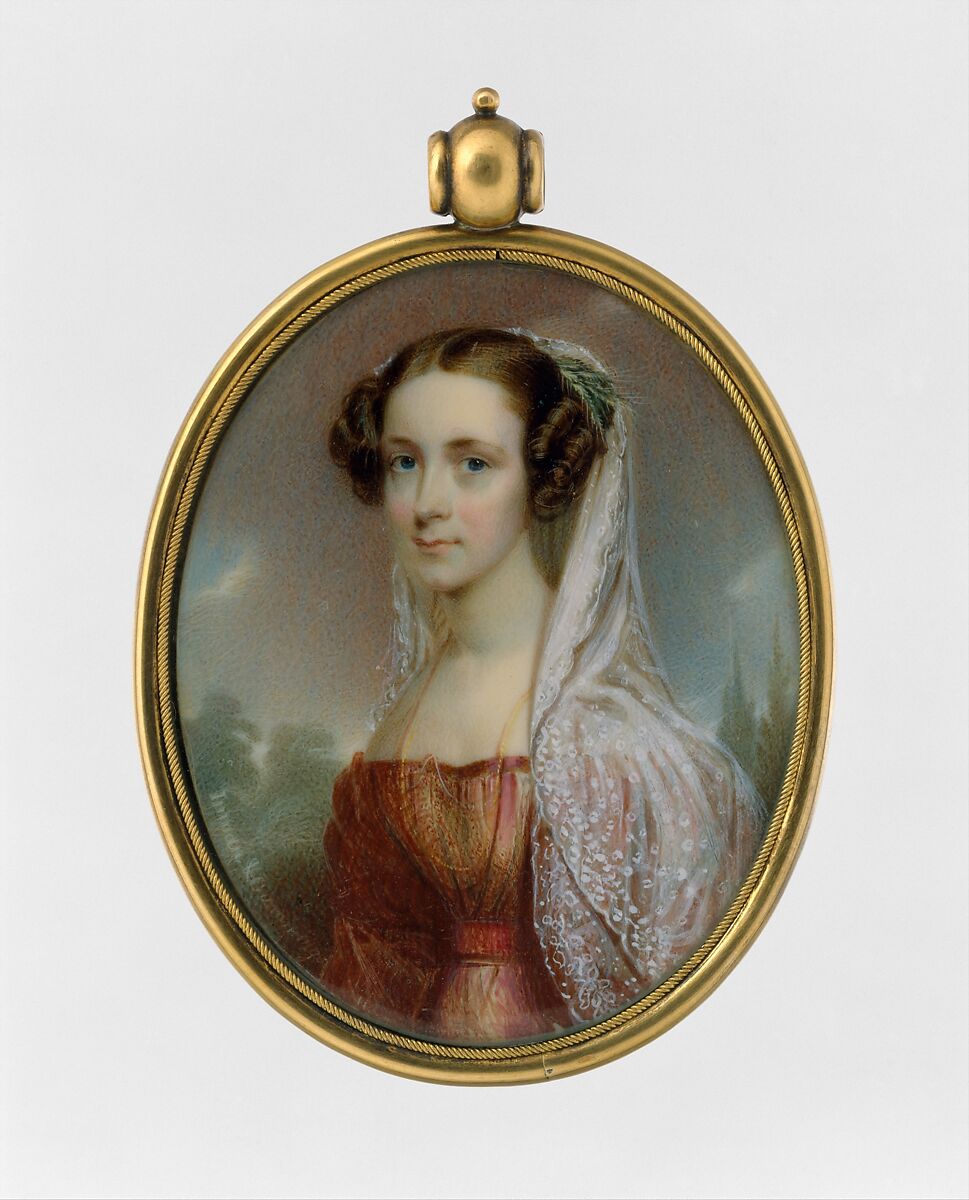 Portrait of a Lady, Henry Inman (American, Utica, New York 1801–1846 New York), Watercolor on ivory, American 