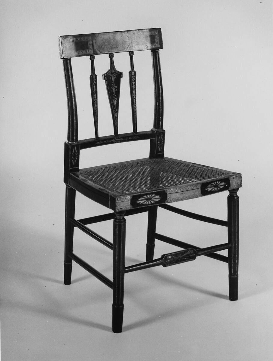 Side Chair, Hugh Finlay (active ca. 1800–37), Mahogany, maple, tulip poplar, cane, American 