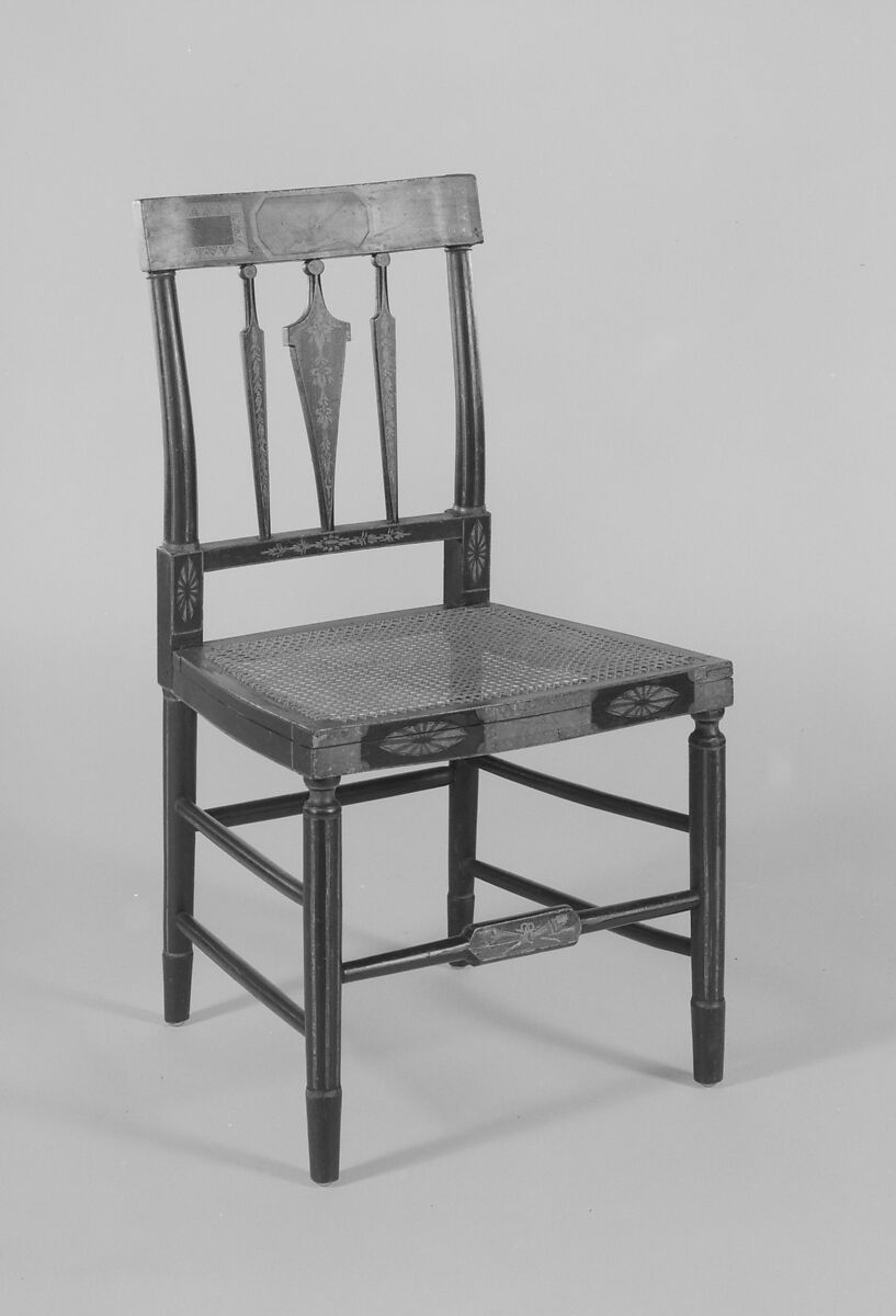 Side Chair, Hugh Finlay (active ca. 1800–37), Mahogany, maple, tulip poplar, cane, American 
