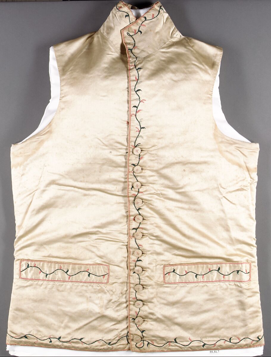 Vest, embroidered, American 