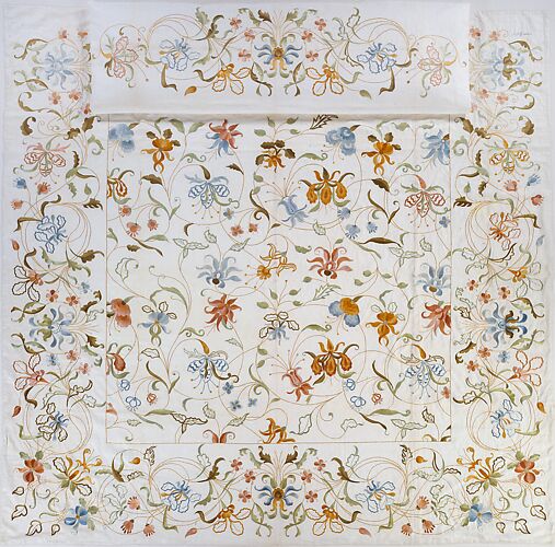Pillow sham, embroidered