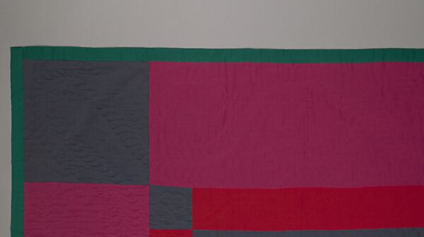 Quilt, Split Bars pattern, Amish maker, Wool and cotton, American