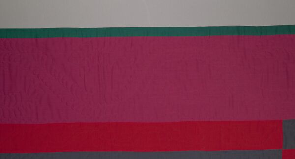 Quilt, Split Bars pattern, Amish maker, Wool and cotton, American