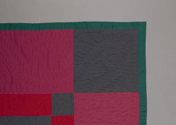 Quilt, Split Bars pattern, Amish maker, Wool and cotton, American