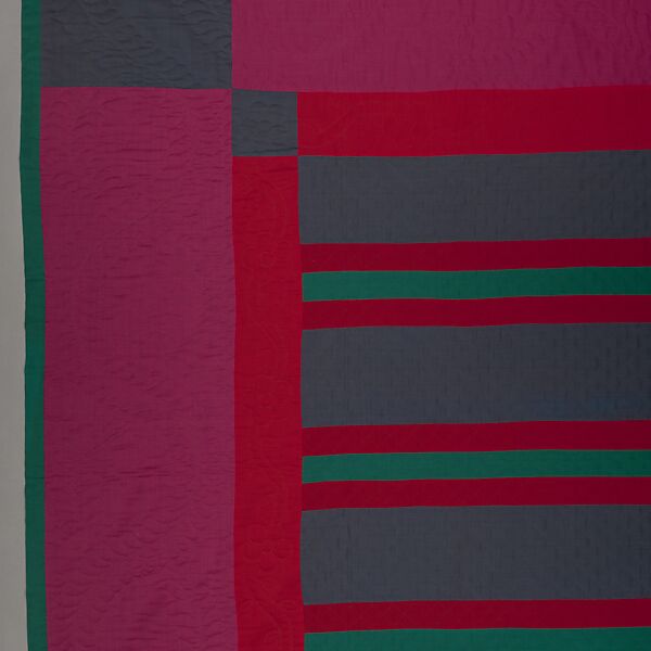 Quilt, Split Bars pattern, Amish maker, Wool and cotton, American