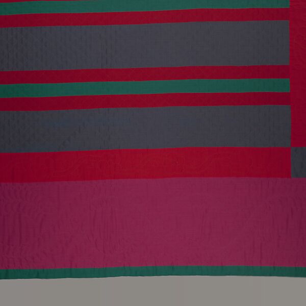 Quilt, Split Bars pattern, Amish maker, Wool and cotton, American