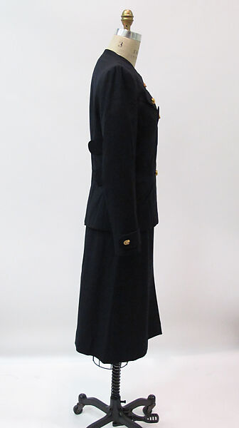 Ensemble, Gilbert Adrian (American, Naugatuck, Connecticut 1903–1959 Hollywood, California), wool, silk, metal, American