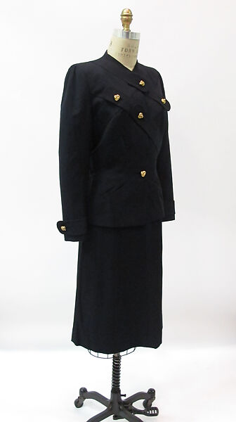 Ensemble, Gilbert Adrian (American, Naugatuck, Connecticut 1903–1959 Hollywood, California), wool, silk, metal, American