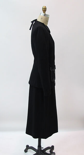 Ensemble, Gilbert Adrian (American, Naugatuck, Connecticut 1903–1959 Hollywood, California), wool, silk, metal, glass, American