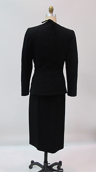 Ensemble, Gilbert Adrian (American, Naugatuck, Connecticut 1903–1959 Hollywood, California), wool, silk, metal, glass, American