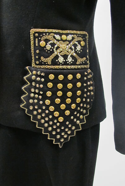 Ensemble, Gilbert Adrian (American, Naugatuck, Connecticut 1903–1959 Hollywood, California), wool, silk, metal, plastic, American