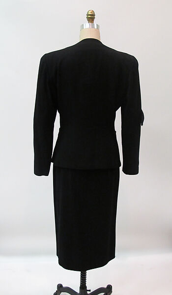 Ensemble, Gilbert Adrian (American, Naugatuck, Connecticut 1903–1959 Hollywood, California), wool, silk, metal, plastic, American