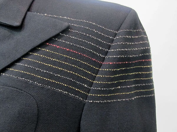 Ensemble, Gilbert Adrian (American, Naugatuck, Connecticut 1903–1959 Hollywood, California), wool, silk, plastic, metal, American