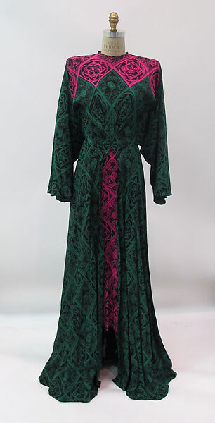 Dress, Gilbert Adrian (American, Naugatuck, Connecticut 1903–1959 Hollywood, California), silk, metal, synthetic, American 