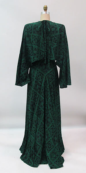 Dress, Gilbert Adrian (American, Naugatuck, Connecticut 1903–1959 Hollywood, California), silk, metal, synthetic, American