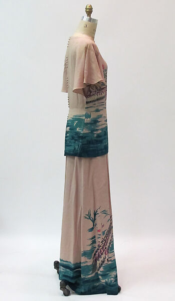 Ensemble, Gilbert Adrian (American, Naugatuck, Connecticut 1903–1959 Hollywood, California), silk, metal, American