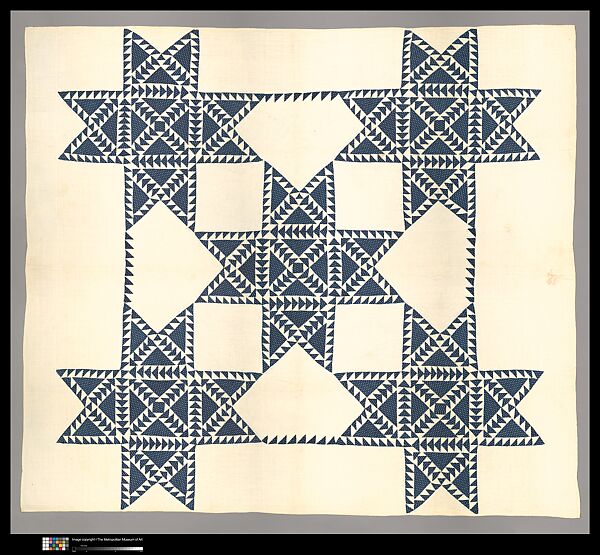 Quilt, Star pattern, Eliza Smith Barber, Cotton, American 