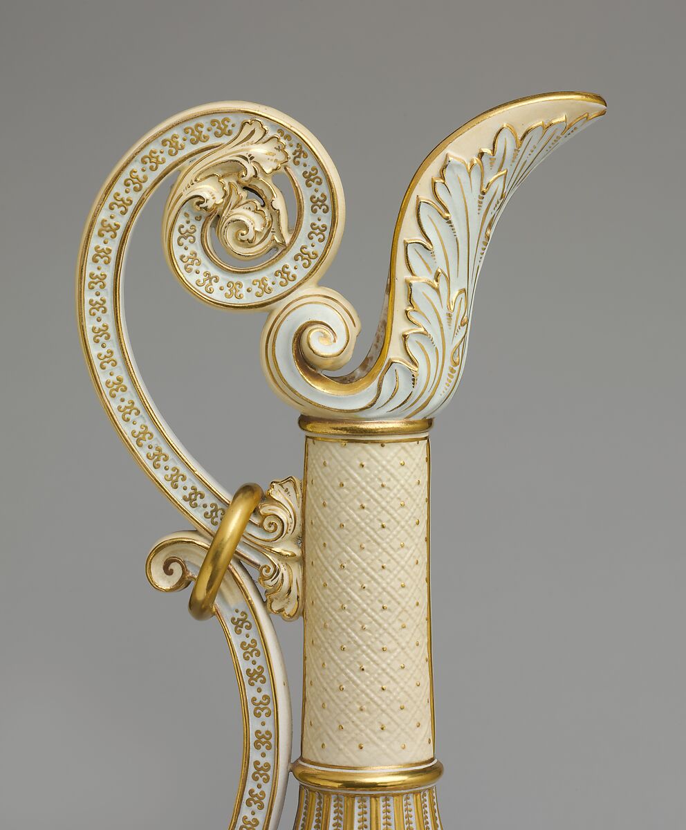 Ewer, Faience Manufacturing Company (American, Greenpoint, New York, 1881–1892), Cream-colored earthenware, American