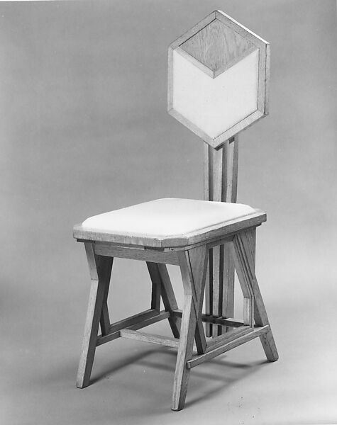 Side Chair, Designed by Frank Lloyd Wright (American, Richland Center, Wisconsin 1867–1959 Phoenix, Arizona), Oak, caning, American