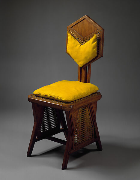 Side Chair, Designed by Frank Lloyd Wright (American, Richland Center, Wisconsin 1867–1959 Phoenix, Arizona), Oak, caning, American