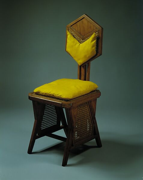 Side Chair, Designed by Frank Lloyd Wright (American, Richland Center, Wisconsin 1867–1959 Phoenix, Arizona), Oak, caning, American