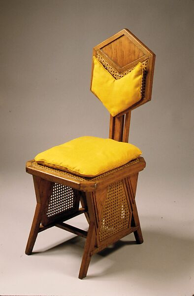 Side Chair, Designed by Frank Lloyd Wright (American, Richland Center, Wisconsin 1867–1959 Phoenix, Arizona), Oak, caning, American 