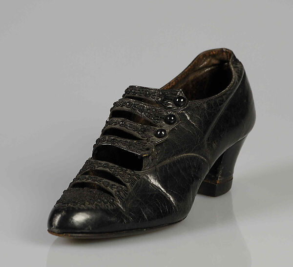 Dinner shoes, A.E. Little &amp; Co. (American, Lynn, Massachusetts 1898–1934), Leather, beads, American 